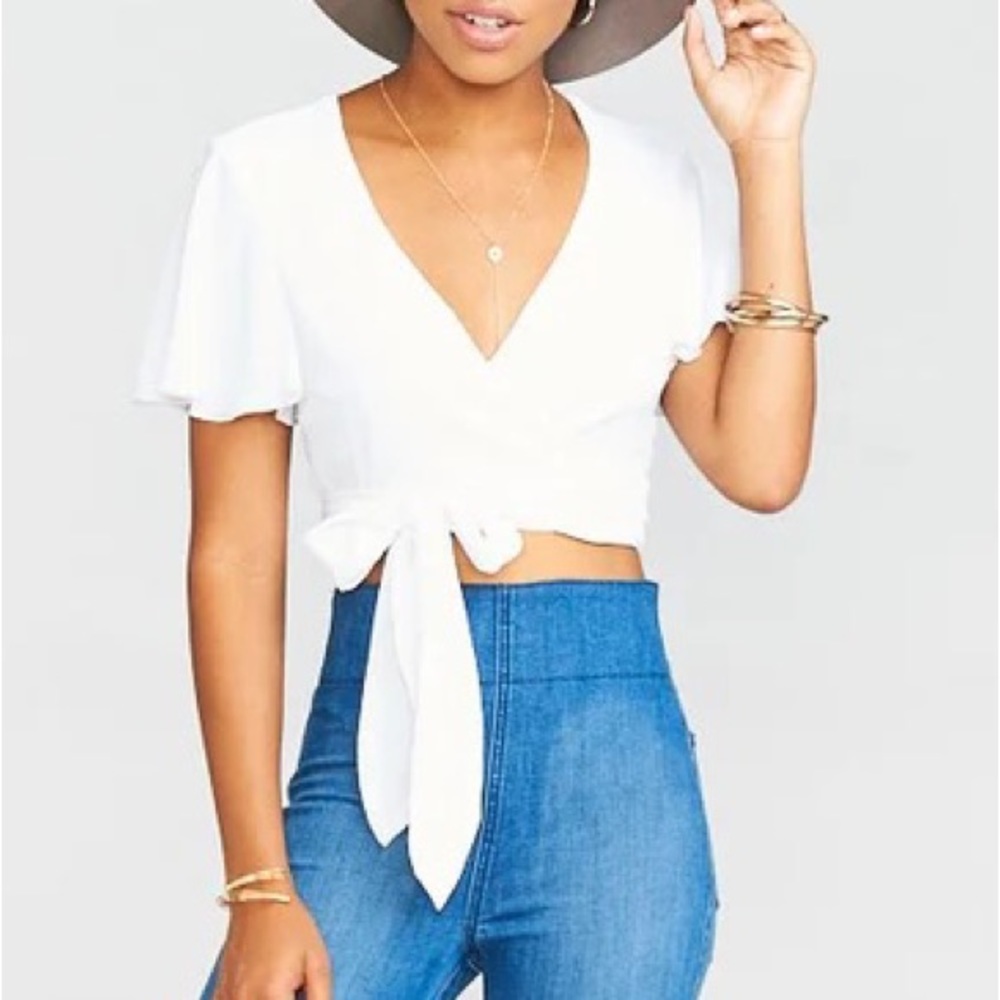NWT Show Me Your Mumu Wilson Tie Top in White - S